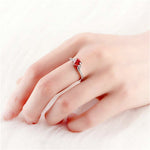 Bague Coeur <br/>Rouge Profond (Argent)